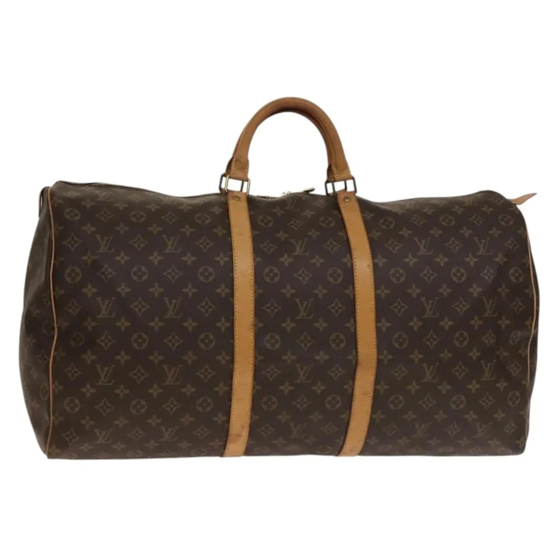 Keepall Monogram Canvas Travel Bag by Louis Vuitton: Keepall Monogram Canvas Travel Bag by Louis Vuitton This Louis Vuitton Keepall Bag features the iconic monogram canvas in brown and is designed for unisex use. Made in France, the bag is crafted from 