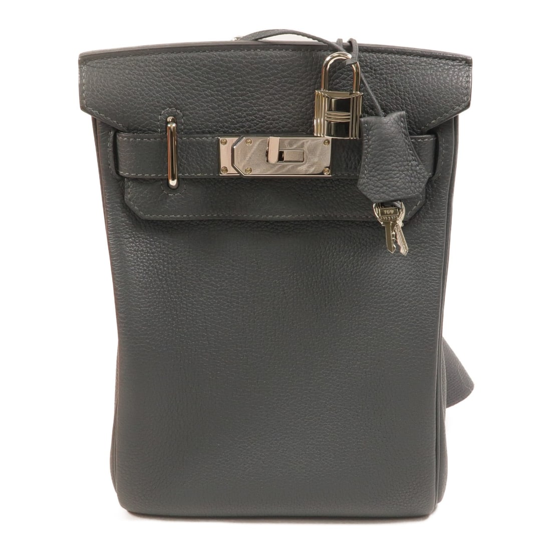 Hermes Hac A Dos PM Togo Leather Backpack Gris Misty PHW: Hermes Hac A Dos PM Togo Leather Backpack Gris Misty PHW A Hac A Dos PM rucksack backpack in Gris Misty, made from Togo leather with calfskin (cowhide) accents. The bag features PHW hardware, an insid