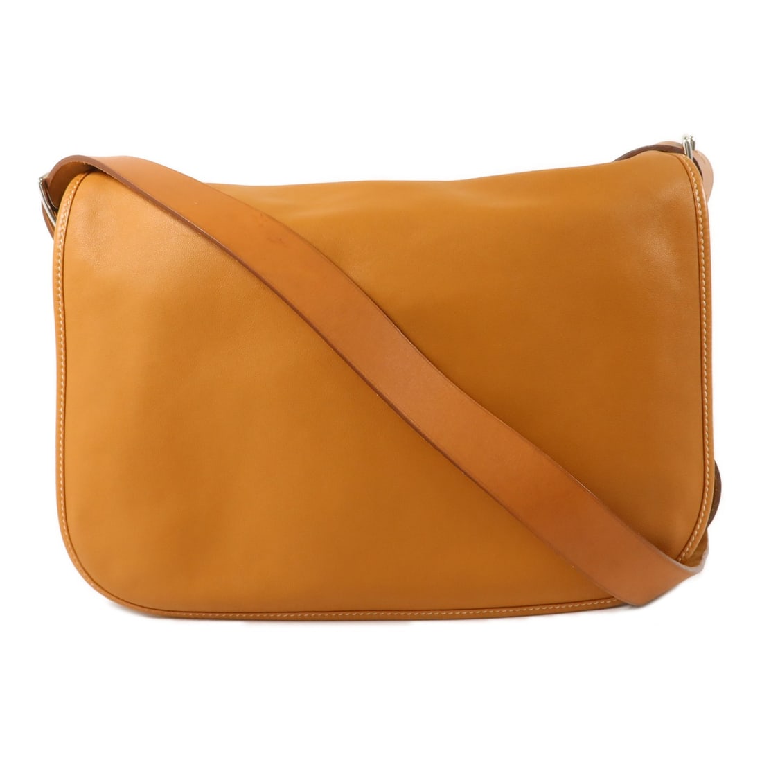 Hermes Barda 35 Brown Swift Calfskin Shoulder Bag Palladium Hardware: Hermes Barda 35 Brown Swift Calfskin Shoulder Bag Palladium Hardware Hermes PHW Barda 35 shoulder bag in Gold x Brown x Gold (37), crafted from Vaux Swift leather and calfskin (cowhide). This women's 