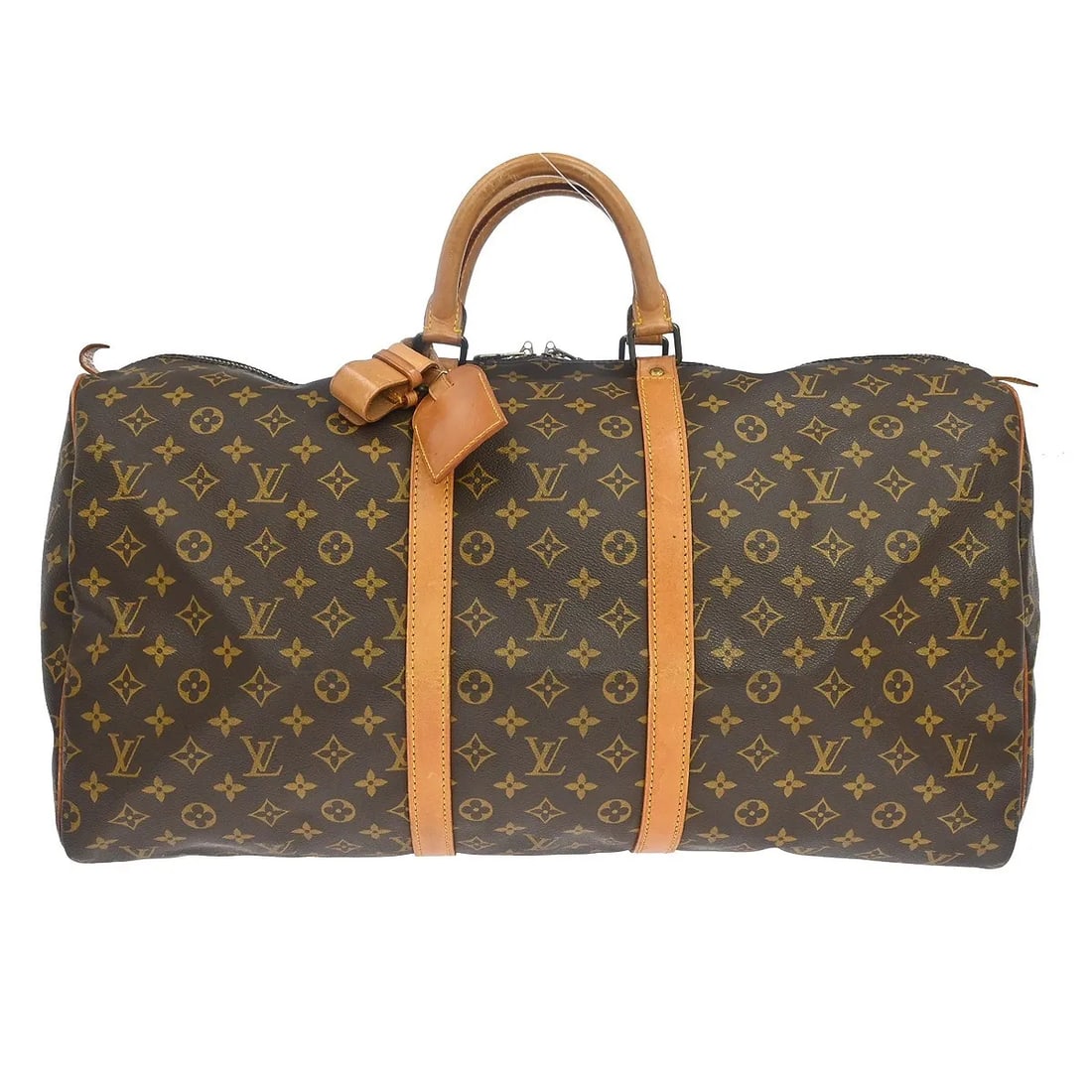 Louis Vuitton Keepall 55 Monogram Canvas Travel Bag: Louis Vuitton Keepall 55 Monogram Canvas Travel Bag This Louis Vuitton Keepall Bag features the iconic monogram canvas in a classic brown color. Designed for unisex use, it offers generous storage spa