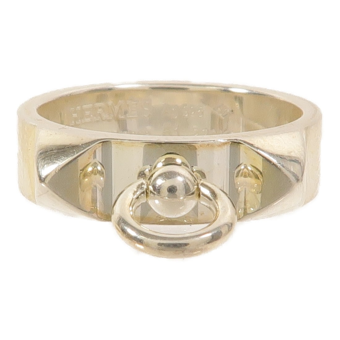 Hermes CDC Sterling Silver 925 Ring Size 51: Hermes CDC Sterling Silver 925 Ring Size 51 Hermes CDC ring in 925 sterling silver, size 51, with a 5 mm ring width. The item is described as having reasonable wear and tear and comes with no accessor