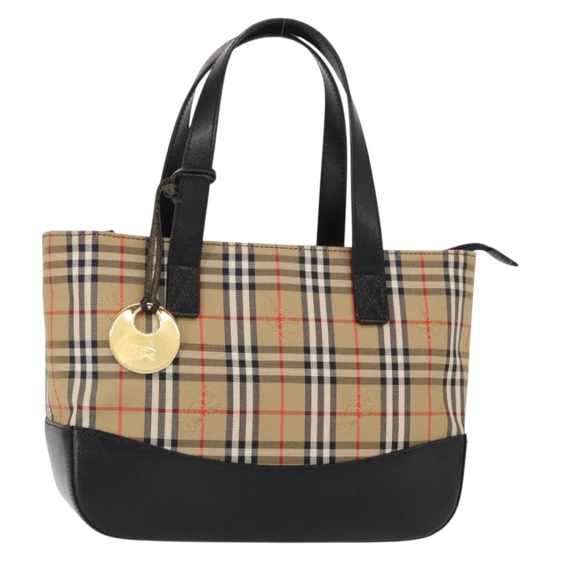 Burberry Nova Check Canvas Handbag Beige Gold Tone: Burberry Nova Check Canvas Handbag Beige Gold Tone Burberry Nova Check hand bag in beige and gold canvas. The bag measures approximately 25 cm W x 20 cm H x 10 cm D, with a handle drop of approximatel
