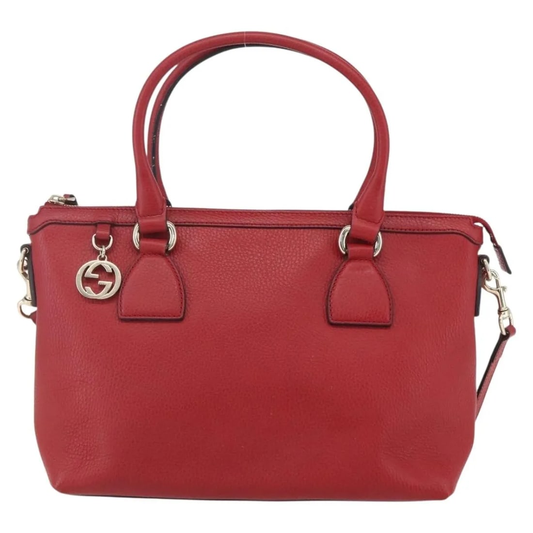 Red Leather Gucci Vintage Soho Convertible Satchel Bag Italy 29cm (1 of 18)