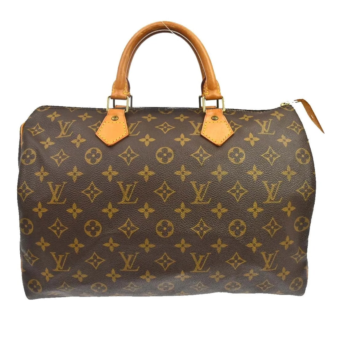 Louis Vuitton Speedy Brown Monogram Canvas Handbag: Louis Vuitton Speedy Brown Monogram Canvas Handbag This Louis Vuitton Speedy Handbag features the iconic monogram canvas in brown, designed for women. Made in France, it offers ample space with its cl