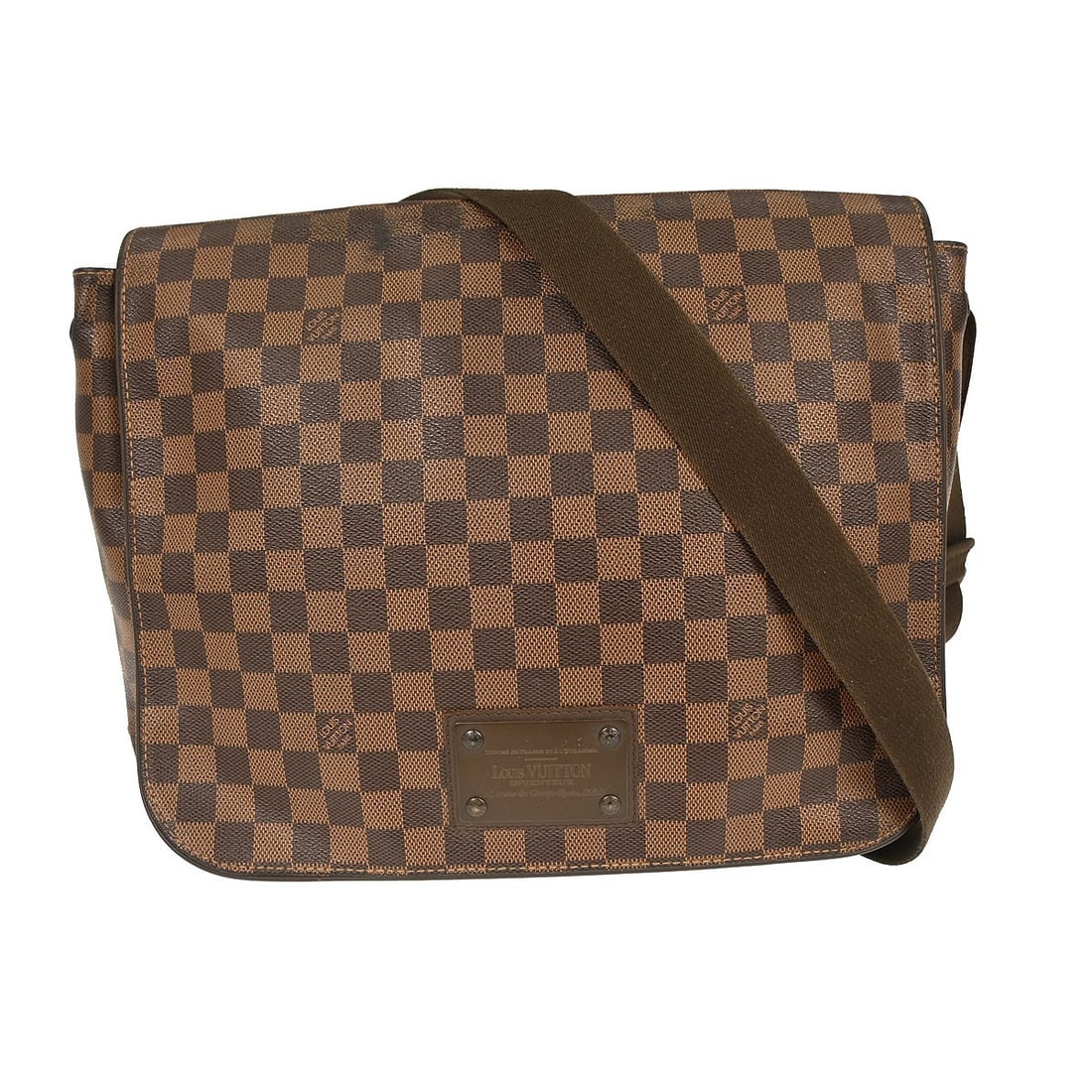 Louis Vuitton Brooklyn MM Damier Canvas Shoulder Bag N51211: Louis Vuitton Brooklyn MM Damier Canvas Shoulder Bag N51211 Louis Vuitton Damier Brooklyn MM shoulder bag in brown Damier canvas with leather shoulder strap. This medium-sized vintage bag features an 