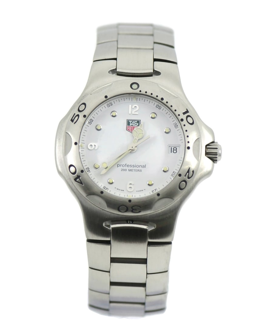 Kirium Quartz Stainless Steel Wristwatch WL1110 With Box and Papers: Kirium Quartz Stainless Steel Wristwatch WL1110 With Box and Papers This TAG Heuer Kirium wristwatch features a stainless steel case and bracelet, complemented by a silver unidirectional rotating beze