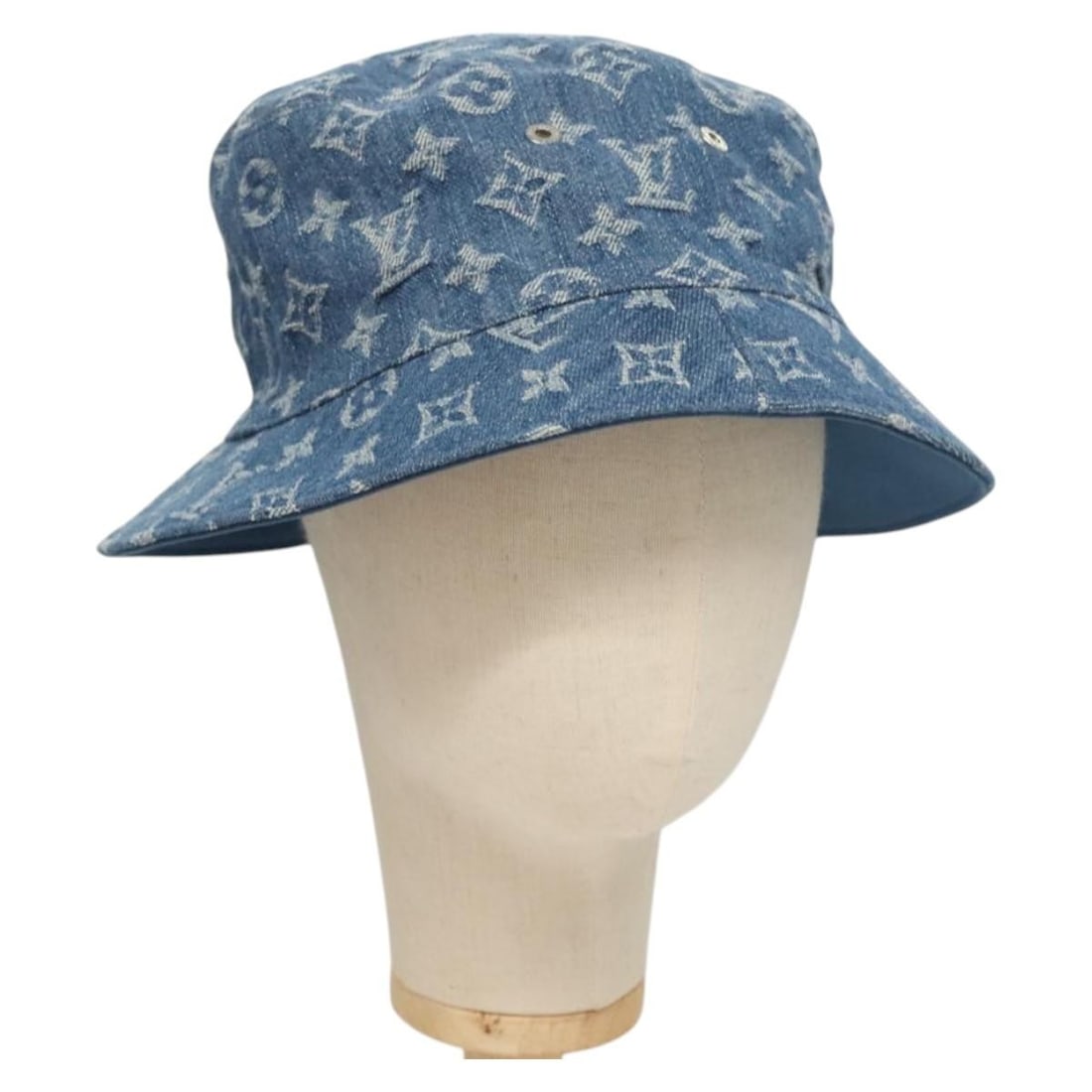 Louis Vuitton M78772 Blue Monogram Denim Bucket Hat (1 of 13)