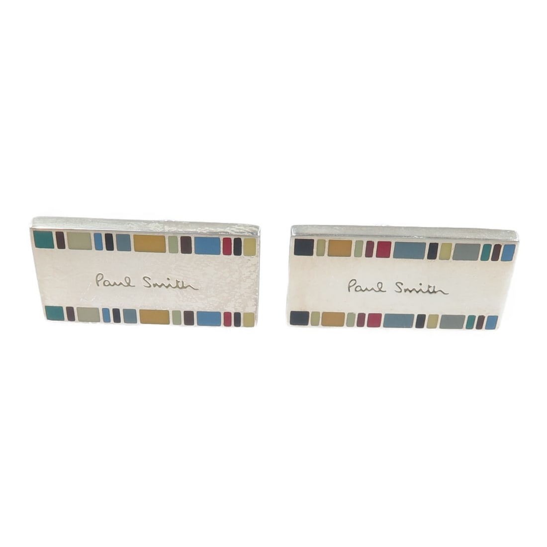 Paul Smith Multicolor Silver Tone Cufflinks with Storage Box (1 of 8)