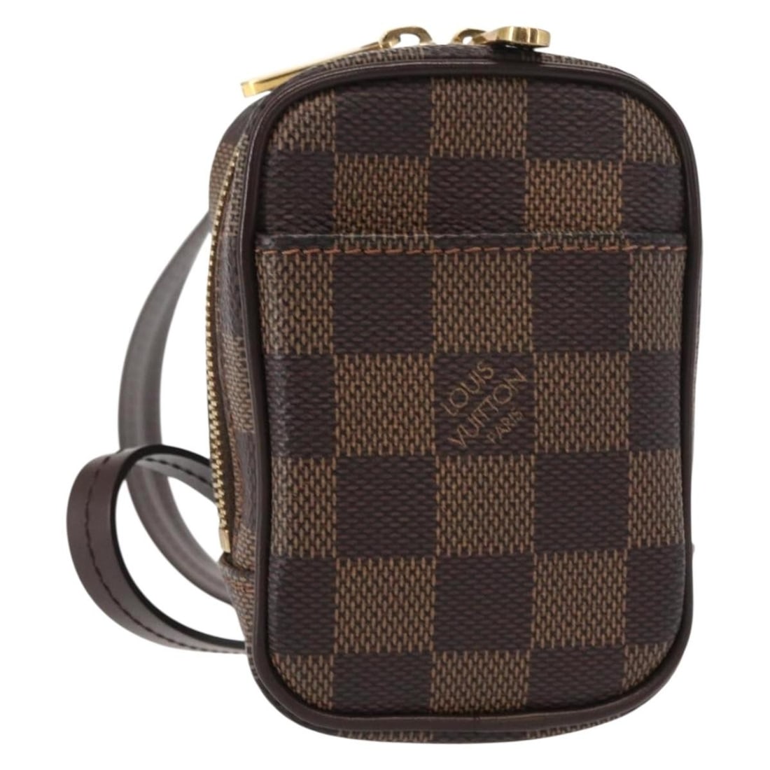 Louis Vuitton N61738 Etui Okapi PM Damier Ebene Canvas Pouch: Louis Vuitton N61738 Etui Okapi PM Damier Ebene Canvas Pouch Louis Vuitton Damier Ebene Etui Okapi PM pouch in Damier Ebene canvas, made in France. This women's pouch comes with a shoulder strap and m