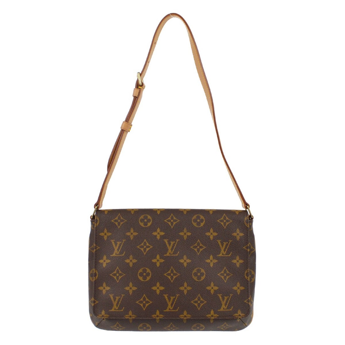 Louis Vuitton Musette Tango Monogram Canvas Shoulder Bag M51257: Louis Vuitton Musette Tango Monogram Canvas Shoulder Bag M51257 Louis Vuitton Musette Tango short shoulder bag in brown Monogram canvas with leather trim. This medium shoulder bag features a flap with
