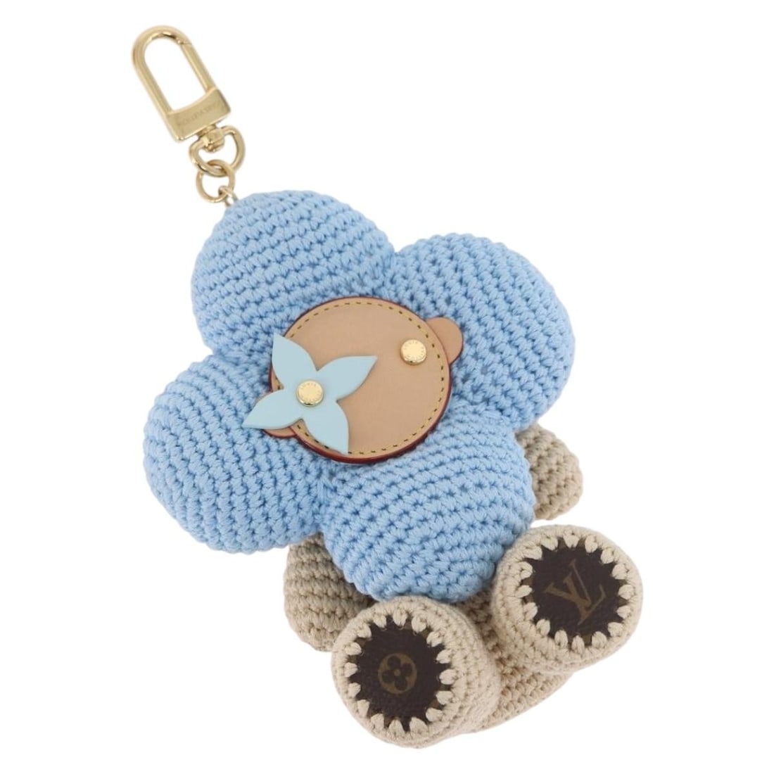 Louis Vuitton M02582 My Vivienne cotton bag charm light blue: Louis Vuitton M02582 My Vivienne cotton bag charm light blue Louis Vuitton My Vivienne Crochet Charm is a bag charm in light blue cotton, made in Italy. It comes with a dust bag and item box. The item
