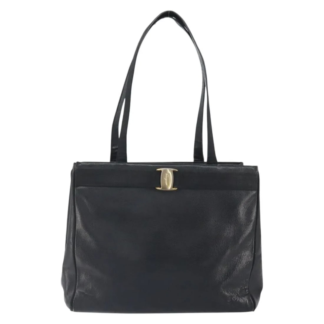 Black Leather Salvatore Ferragamo Vala Tote Bag for Women: Black Leather Salvatore Ferragamo Vala Tote Bag for Women This Salvatore Ferragamo Vala tote is crafted from black leather and designed for women. Made in Italy, it features a spacious interior and cl