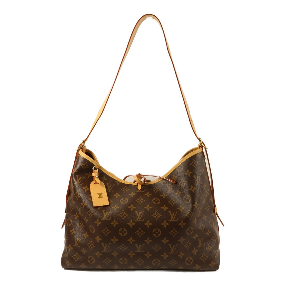Louis Vuitton Carry All MM Monogram Shoulder Bag M46197 Brown: Louis Vuitton Carry All MM Monogram Shoulder Bag M46197 Brown A Louis Vuitton Carry All MM shoulder bag in brown monogram PVC coated canvas. It features a magnetic pocket, two open inside pockets, and
