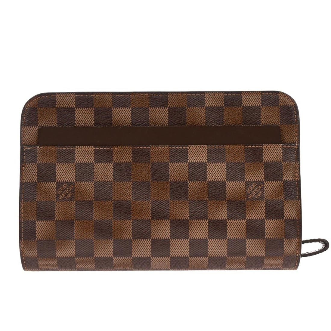 Louis Vuitton Saint Louis Damier Ebene Clutch N51993: Louis Vuitton Saint Louis Damier Ebene Clutch N51993 Louis Vuitton Saint Louis clutch bag in Damier canvas and leather with a brown Ebene finish. This zip-top clutch features logo accents, an Alcantar