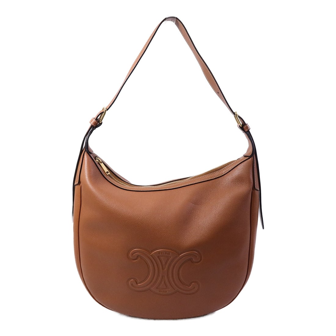 CELINE Heloise Medium Brown Calfskin Shoulder Bag GHW: CELINE Heloise Medium Brown Calfskin Shoulder Bag GHW A CELINE Heloise medium shoulder bag in brown calfskin leather with a shoulder strap length of 44.5 to 55.5 cm. The bag is in very good AB conditi