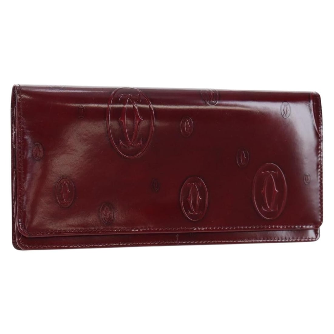 Cartier Happy Birthday Patent Leather Long Wallet Bordeaux Box Card: Cartier Happy Birthday Patent Leather Long Wallet Bordeaux Box Card Cartier Happy Birthday long wallet in Bordeaux patent leather. It comes with the item box and guarantee card. The wallet is describe