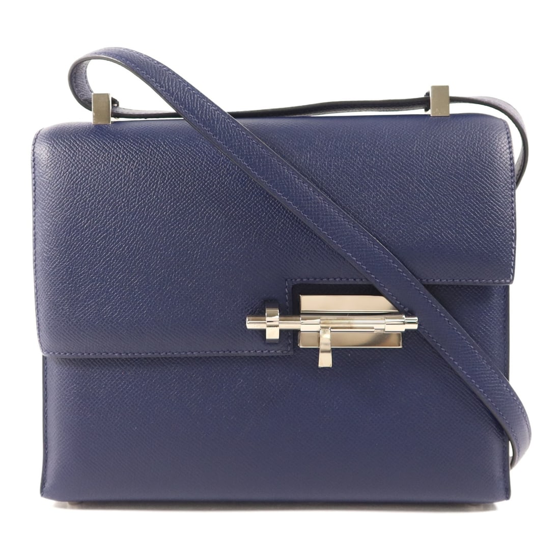 Hermes Verrou 23 Epsom Calfskin Shoulder Bag Bleu Saphir PHW: Hermes Verrou 23 Epsom Calfskin Shoulder Bag Bleu Saphir PHW Hermes PHW Verrou 23 shoulder bag in Bleu Saphir, made with Epsom and calfskin (cowhide). It is a women's regular-size shoulder bag from Fr