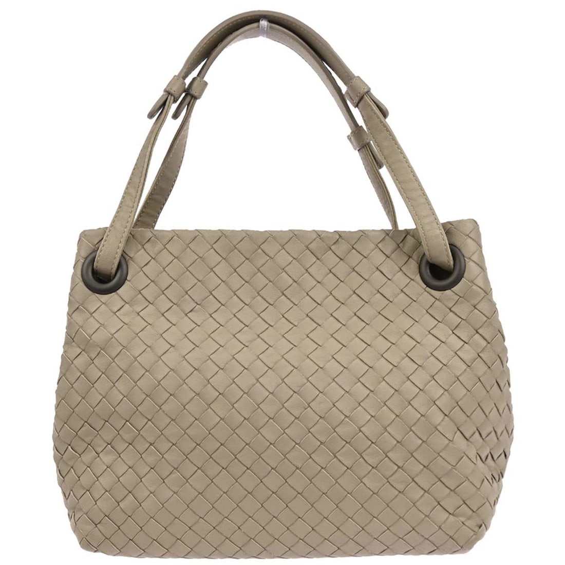 Bottega Veneta Intrecciato Gray Lambskin Medium Tote with Mirror (1 of 10)
