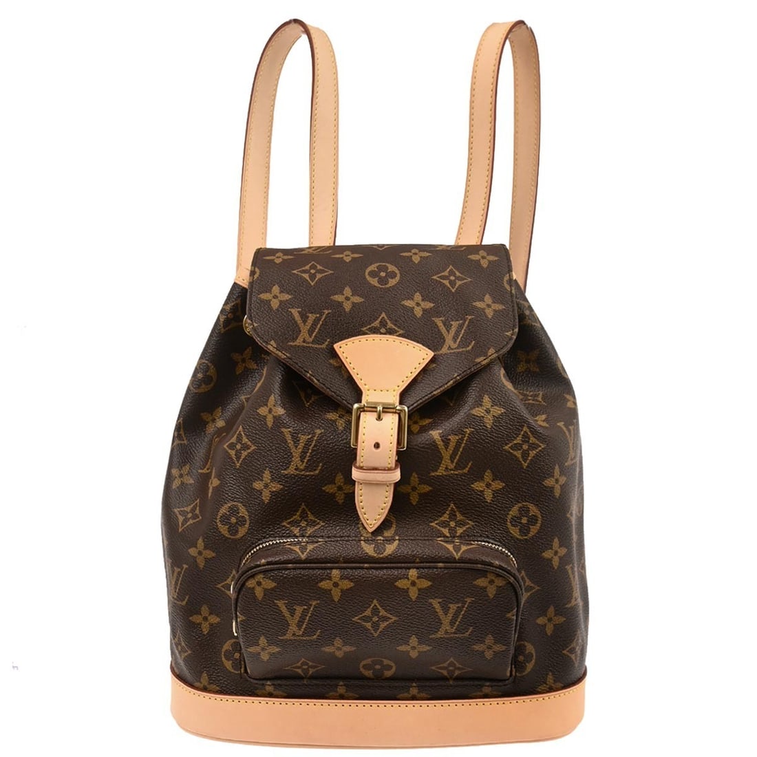 Louis Vuitton Montsouris MM Monogram Canvas Backpack M51136: Louis Vuitton Montsouris MM Monogram Canvas Backpack M51136 Louis Vuitton Montsouris MM backpack in brown Monogram canvas with leather trim. This medium backpack features a buckle and drawstring closu