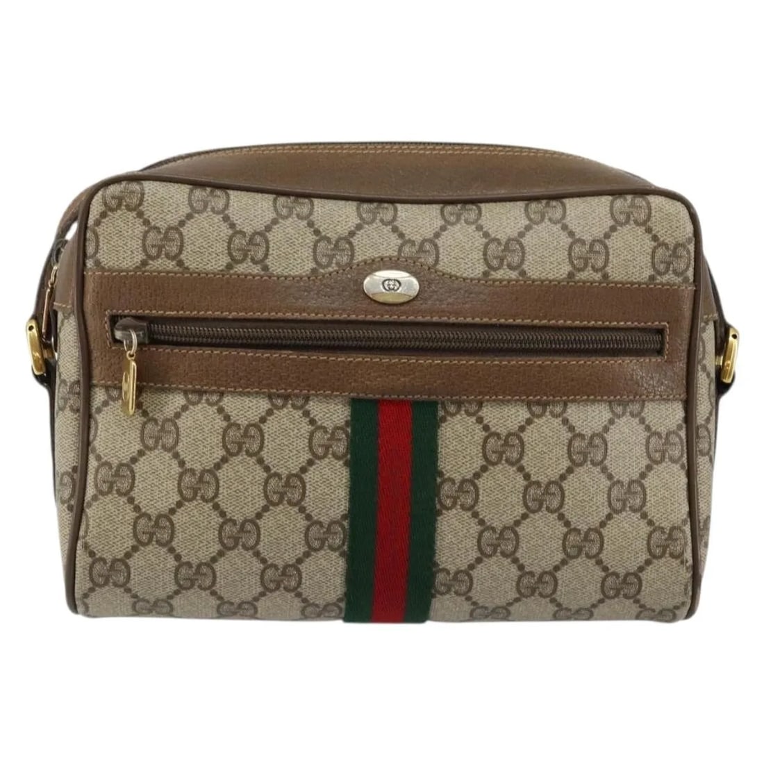 Beige canvas shoulder bag Gucci Ophidia: Beige canvas shoulder bag Gucci Ophidia This Gucci Ophidia shoulder bag is crafted from GG coated canvas in beige and designed for women. The bag features a compact silhouette with metal fittings and 