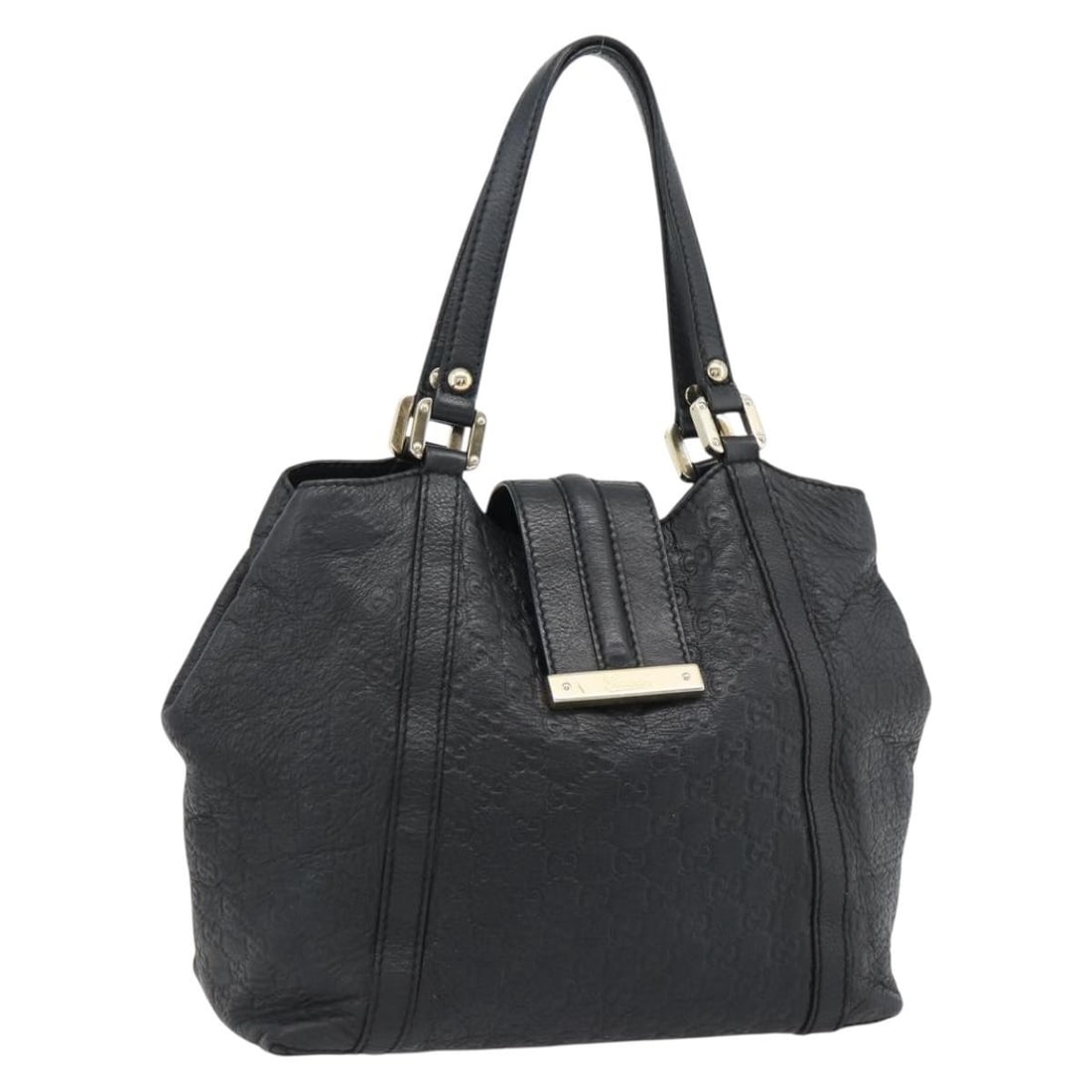 Gucci 233607 Guccissima GG Canvas Leather Tote Black Gold: Gucci 233607 Guccissima GG Canvas Leather Tote Black Gold Gucci GG Canvas Guccissima tote bag in black and gold, made from leather and GG canvas. It comes with a dust bag and was made in Italy. The ba