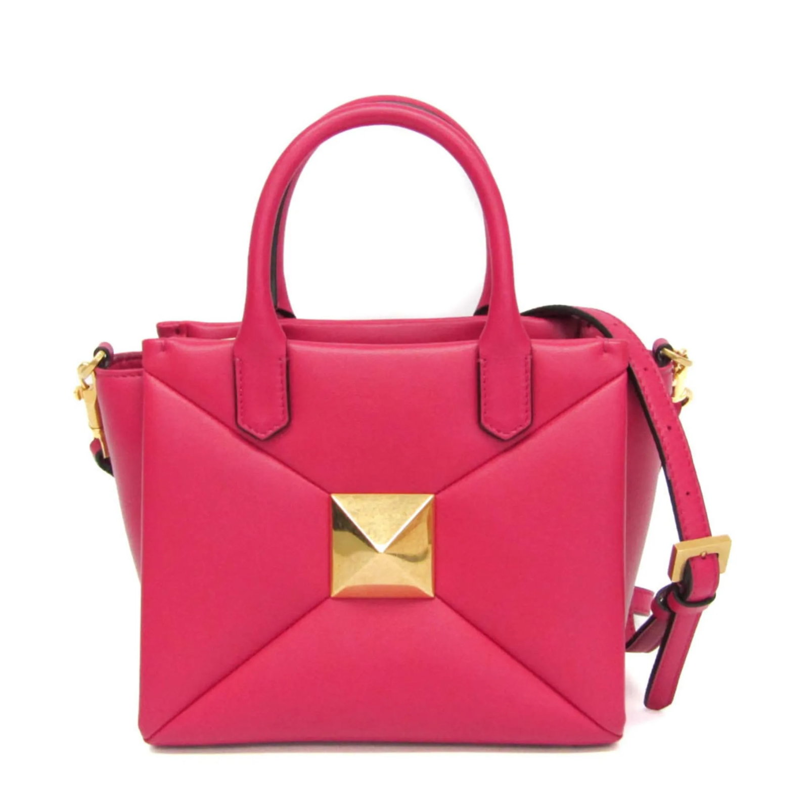 Valentino Garavani One Stud Leather Top Handle Bag Pink: Valentino Garavani One Stud Leather Top Handle Bag Pink Valentino Garavani One Stud Top Handle bag in pink leather. Made in Italy, this structured handbag is presented in very good condition with ligh