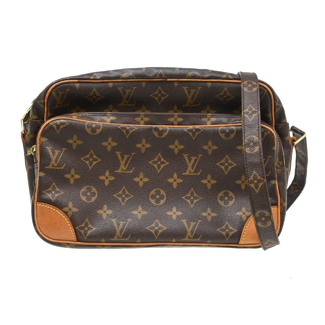 Louis Vuitton Nile Monogram Crossbody Shoulder Bag M45244: Louis Vuitton Nile Monogram Crossbody Shoulder Bag M45244 This Louis Vuitton Nile messenger shoulder bag features the Monogram pattern on monogram canvas with leather accents and a leather lining. It 