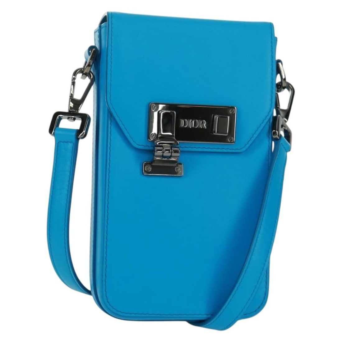 Christian Dior Blue Silver Leather Mini Shoulder Bag with Dust Bag: Christian Dior Blue Silver Leather Mini Shoulder Bag with Dust Bag Christian Dior shoulder bag in blue and silver leather, made in Italy. It comes with a dust bag and is described as being in excellen