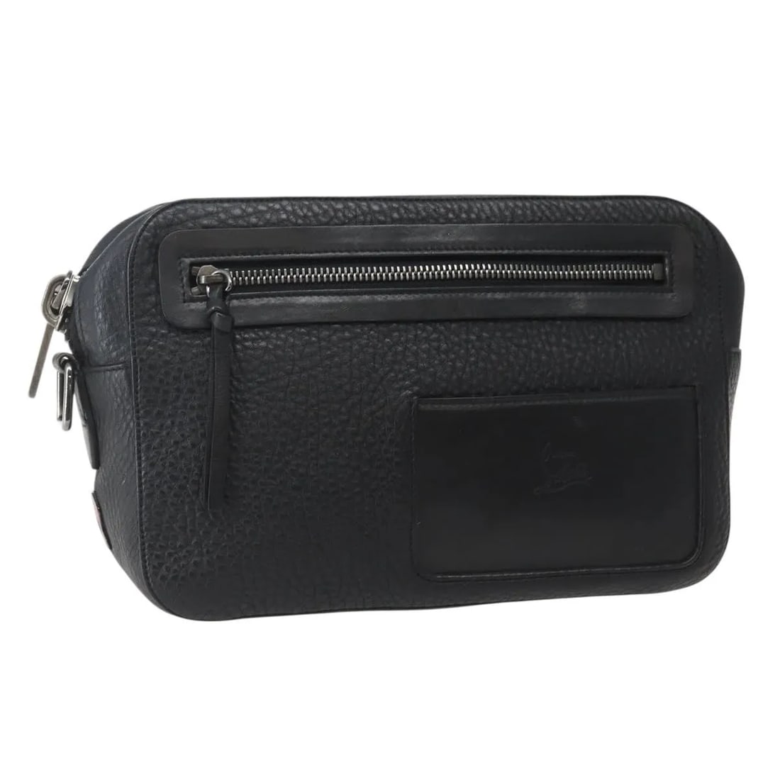 Loubiclutch Black Leather Christian Louboutin Clutch 23cm by 16cm by 7cm: Loubiclutch Black Leather Christian Louboutin Clutch 23cm by 16cm by 7cm This Christian Louboutin Loubiclutch is a black leather clutch designed for women. It features a compact shape with metal fitti