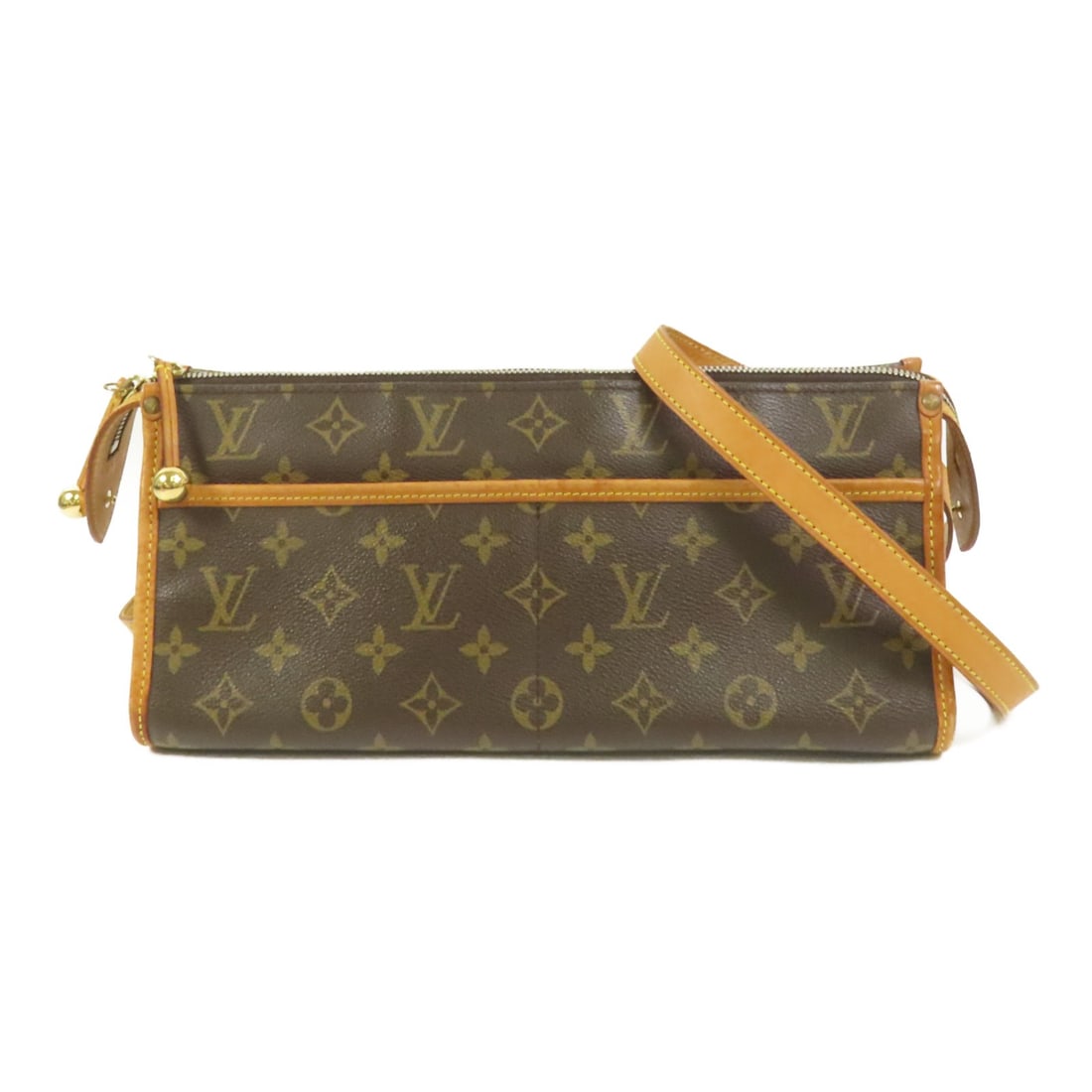 Louis Vuitton Popincourt Long Monogram Shoulder Bag M40008 Brown: Louis Vuitton Popincourt Long Monogram Shoulder Bag M40008 Brown A Louis Vuitton Popincourt Long shoulder bag in brown Monogram and PVC coated canvas. The bag is identified by model number M40008 and 