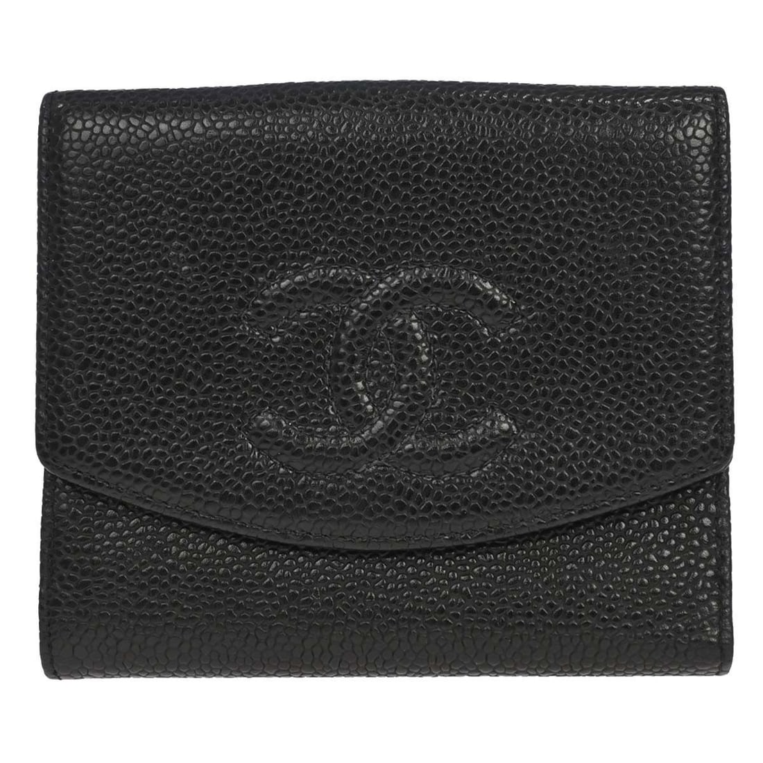 CHANEL CC Bifold Wallet Black Caviar Skin Leather (1 of 15)