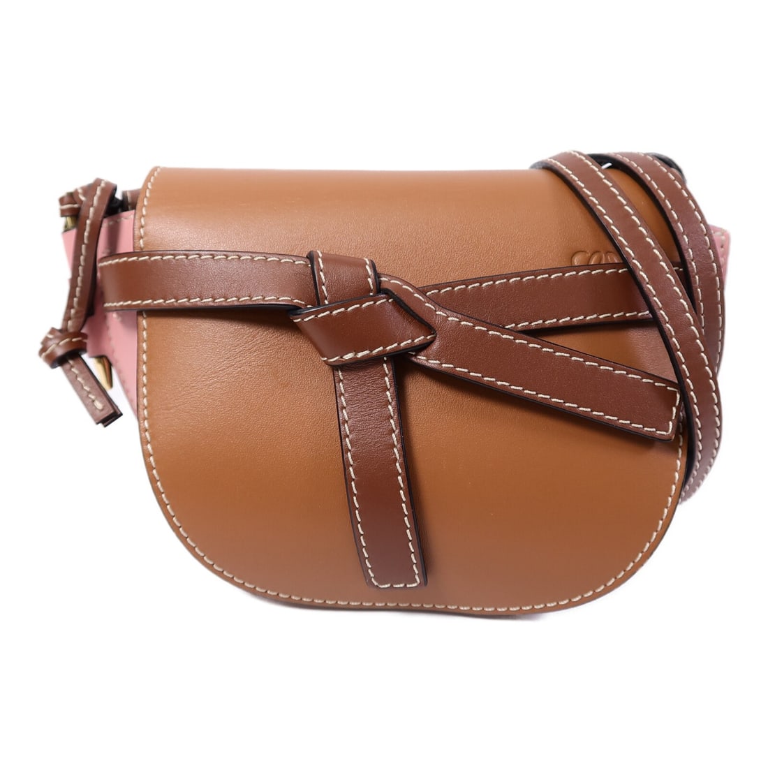LOEWE Gate Mini Calfskin Shoulder Bag Brown Pink (1 of 14)
