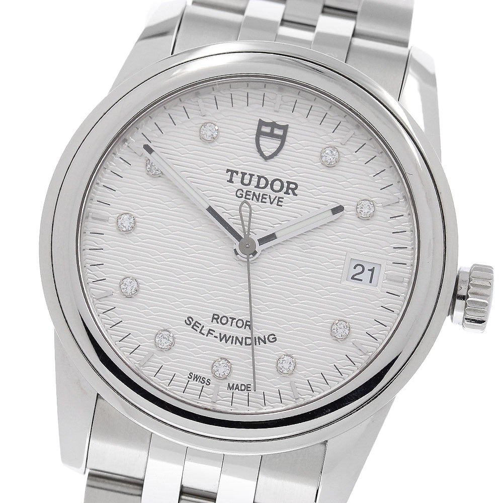TUDOR Glamour 55000 mens automatic wristwatch with date: TUDOR Glamour 55000 mens automatic wristwatch with date TUDOR Glamour Date men's wristwatch, reference 55000, with automatic movement and date function. This pre-owned watch has a stainless steel case