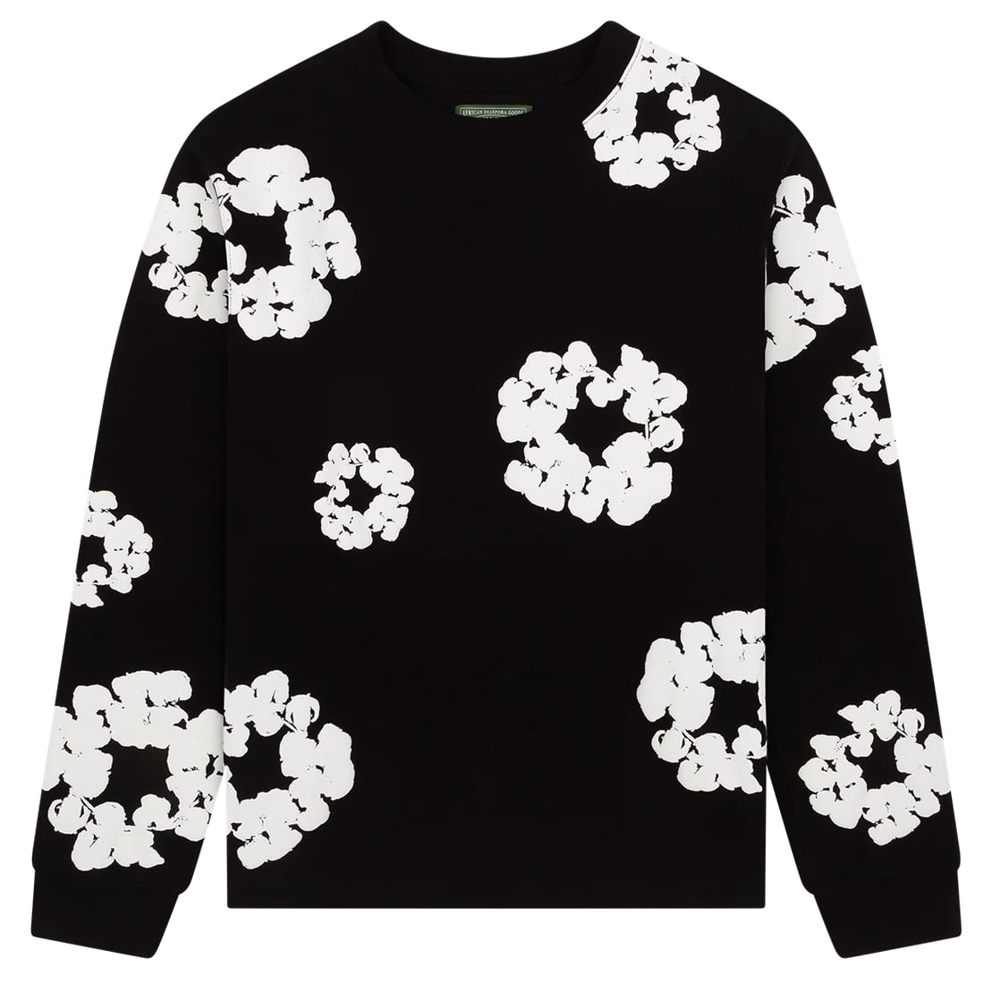 Denim Tears Cotton Wreath Black Long Sleeve Tee XL (1 of 1)