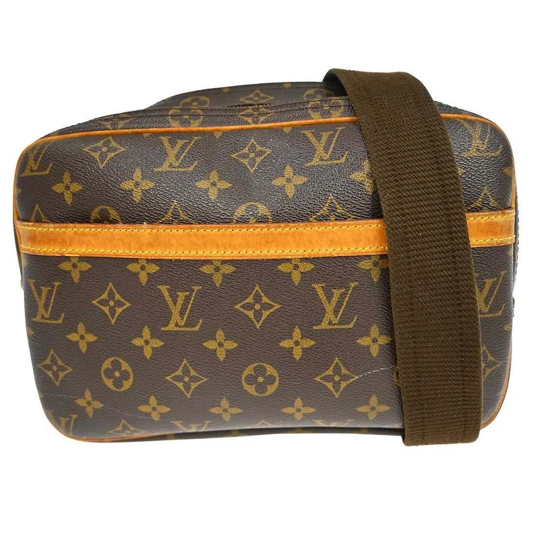 Louis Vuitton Reporter Unisex Brown Canvas Shoulder Bag: Louis Vuitton Reporter Unisex Brown Canvas Shoulder Bag Louis Vuitton Reporter Monogram unisex bag in brown canvas, made in France. The bag measures 29 cm x 20 cm x 12 cm and is described as being in 