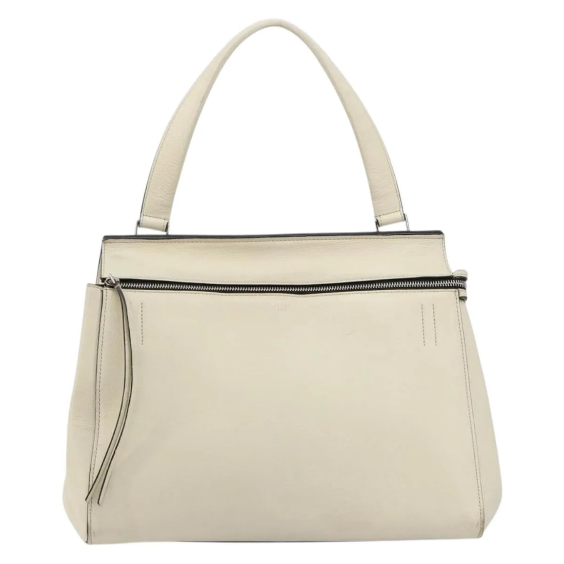 White Leather Celine Edge Bag: White Leather Celine Edge Bag This is a Celine Edge Bag crafted from leather in a white color. Designed for women, the bag features a spacious interior and a structured silhouette. Made in Italy, it s