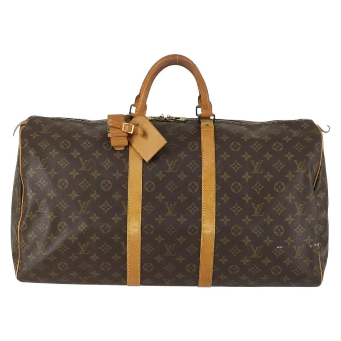 Keepall Monogram Canvas Travel Bag by Louis Vuitton Unisex 55cm: Keepall Monogram Canvas Travel Bag by Louis Vuitton Unisex 55cm The Louis Vuitton Keepall Bag in Monogram Canvas is designed for unisex use and features the iconic brown canvas. Made in France, this b