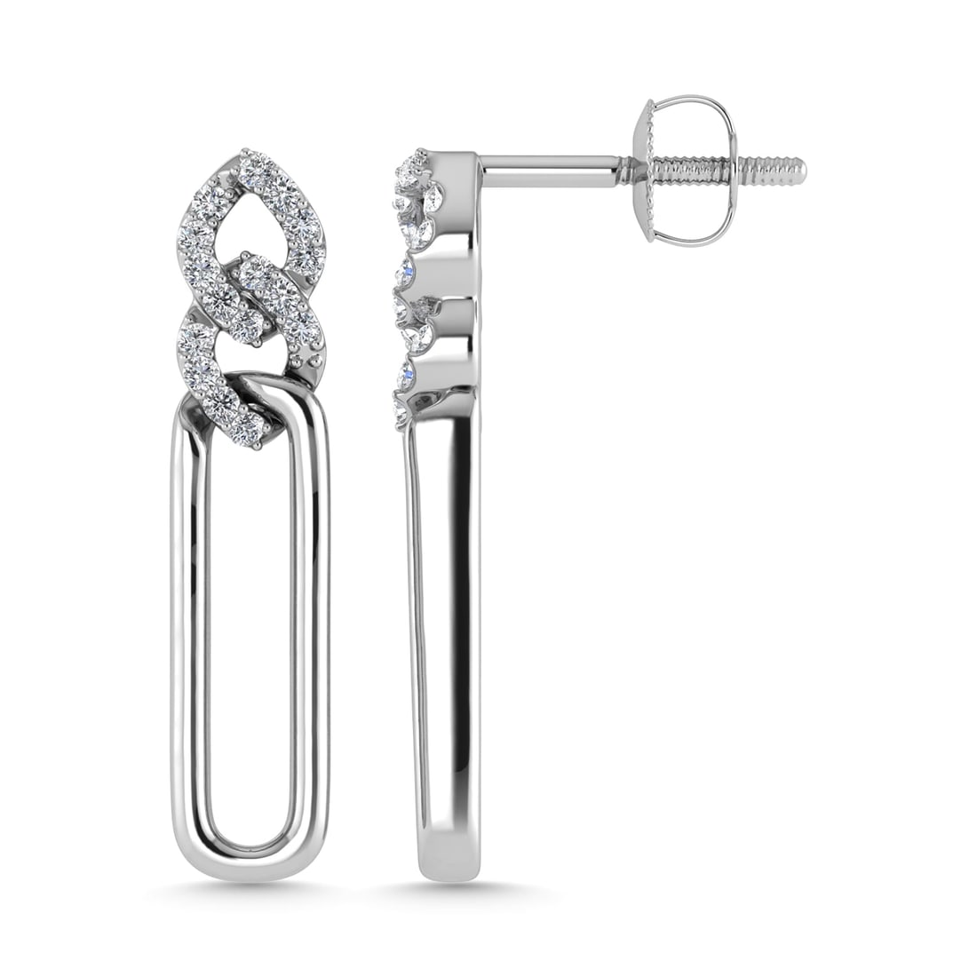 Diamond 1/8 Ct.Tw. Fashion Earrings in 10K White Gold: Diamond 1/8 Ct.Tw. Fashion Earrings in 10K White Gold 10k White Gold Stone Color: G-h Stone Clarity: I1 This item may take 2-5 weeks for shipping. PLEASE NOTE: Framed, Large, or heavy items do not hav