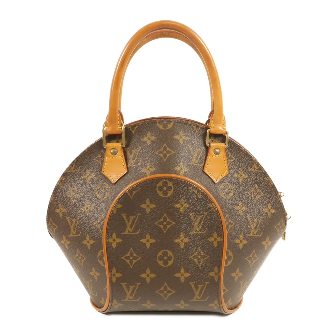 Louis Vuitton Ellipse PM Monogram Handbag M51127 with Padlock Key: Louis Vuitton Ellipse PM Monogram Handbag M51127 with Padlock Key Louis Vuitton Ellipse PM handbag in brown Monogram and PVC coated canvas. It features a structured silhouette, a handle drop of 36 cm,