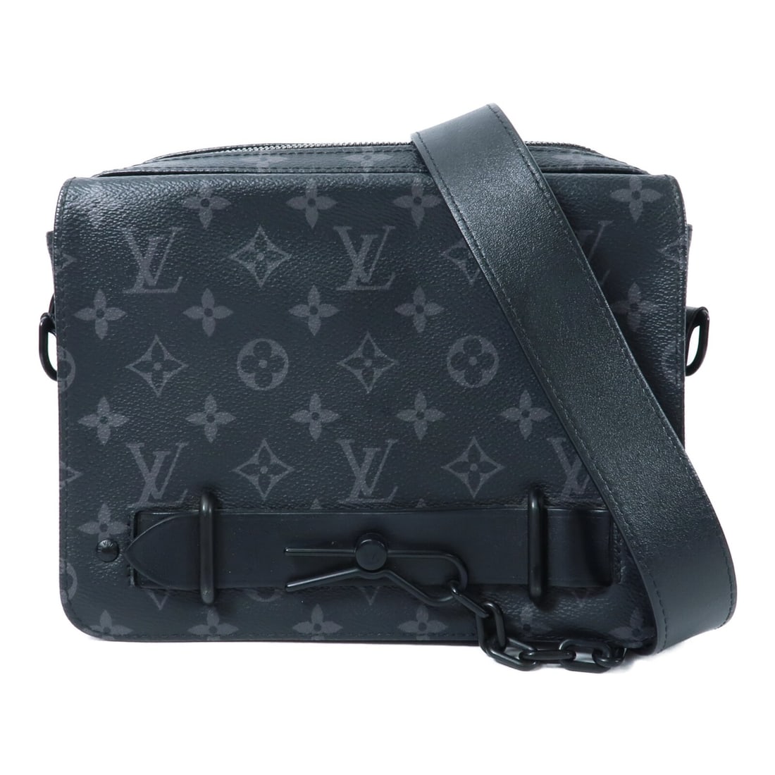 Louis Vuitton M45585 Steamer Shoulder Bag Monogram Eclipse Black: Louis Vuitton M45585 Steamer Shoulder Bag Monogram Eclipse Black Louis Vuitton LV Steamer Shoulder Bag M45585 in Monogram Eclipse Black. It features Monogram eclipse and PVC coated canvas
