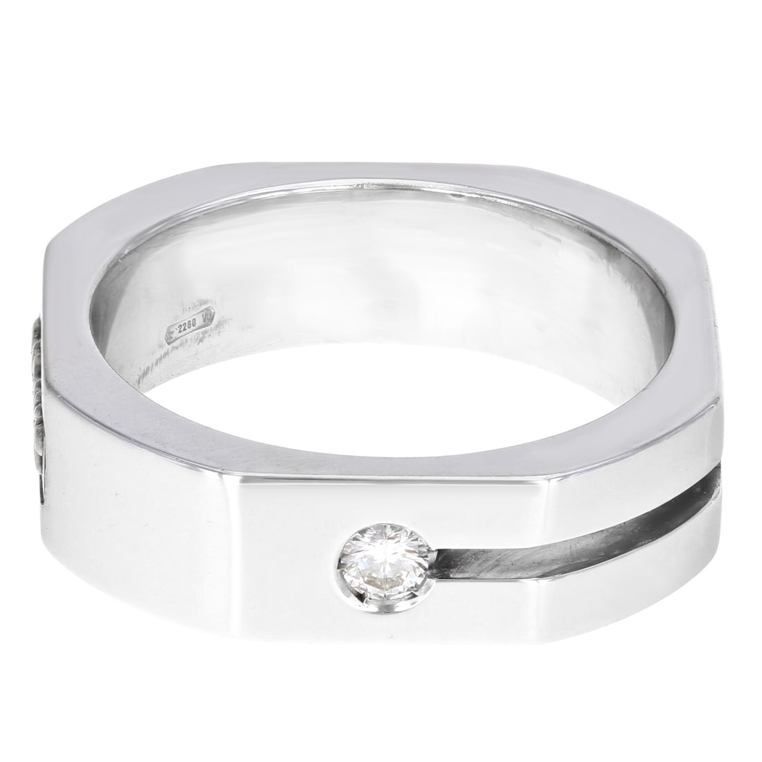 Baraka 18K White Gold Diamond Wedding Band 0.10 Ct Round Size 7 (1 of 7)