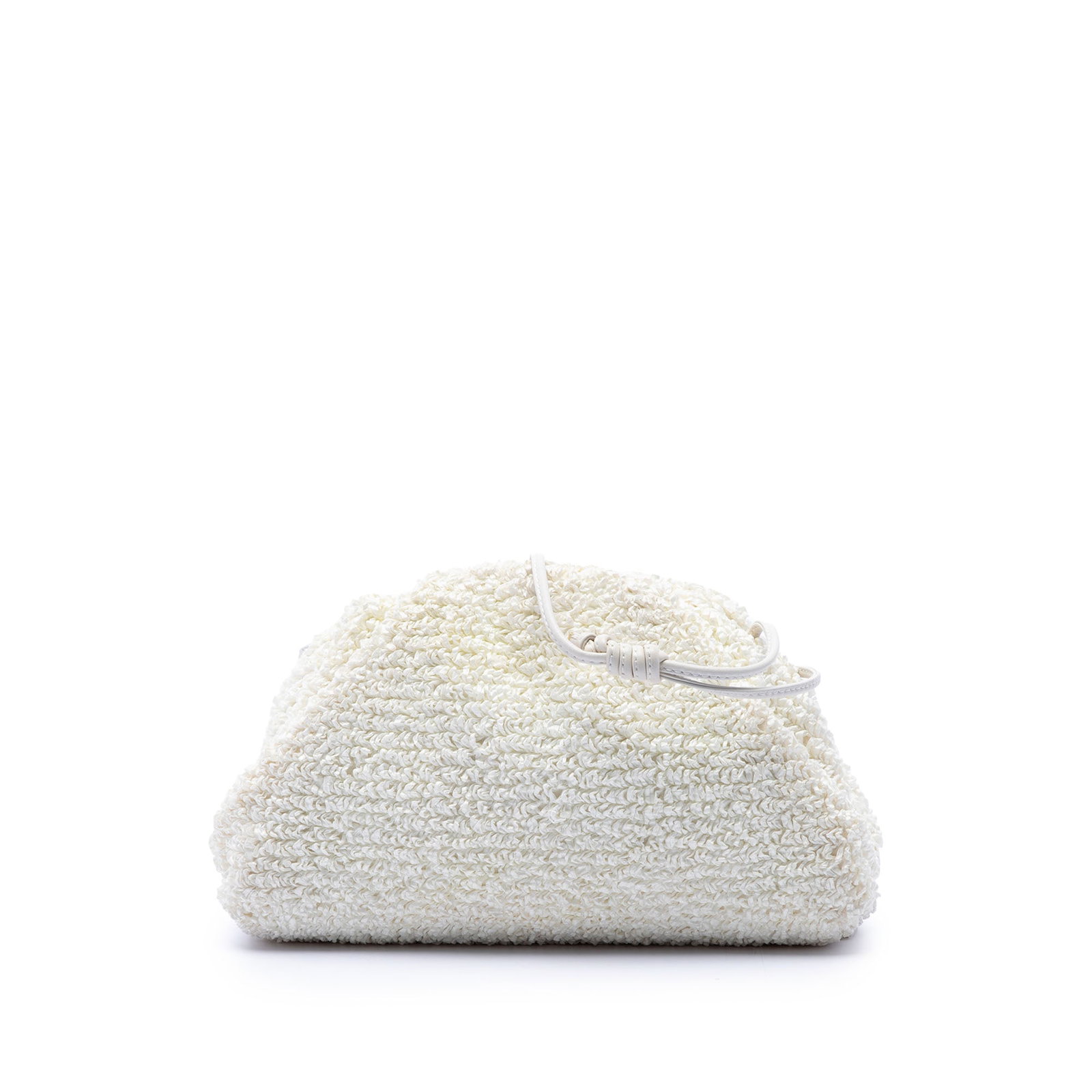 Bottega Veneta The Mini Pouch Boucle Raffia Crossbody Bag: Bottega Veneta The Mini Pouch Boucle Raffia Crossbody Bag This Bottega Veneta The Mini Pouch Crossbody is crafted with a curly raffia body and finished with a flat leather shoulder strap. The compact 