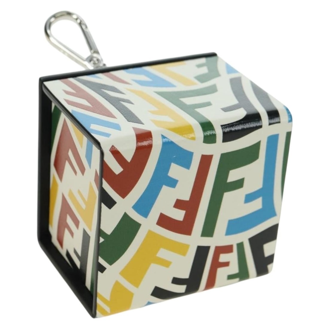 Fendi FF Vertigo Leather Bag Charm Multicolor with Dust Bag Box: Fendi FF Vertigo Leather Bag Charm Multicolor with Dust Bag Box Multicolor leather bag charm in the FF Vertigo style, made in Italy. It comes with a dust bag and item box. The piece is described as be