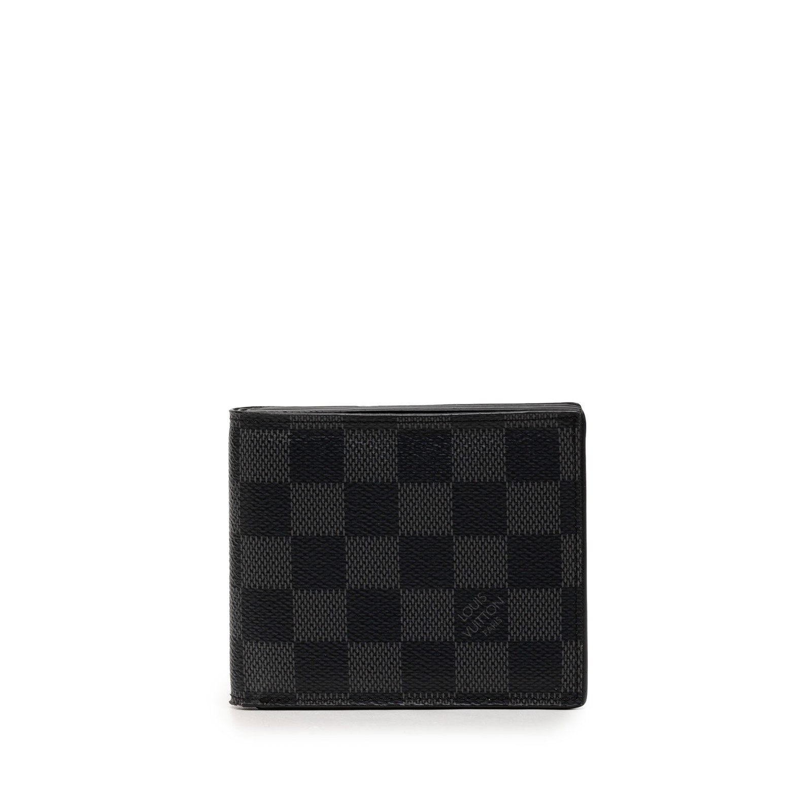 Louis Vuitton Amerigo Wallet Damier Graphite Black Canvas: Louis Vuitton Amerigo Wallet Damier Graphite Black Canvas Louis Vuitton Damier Graphite Amerigo Wallet in black fabric with a damier canvas body. It features interior zip and slip compartments and was