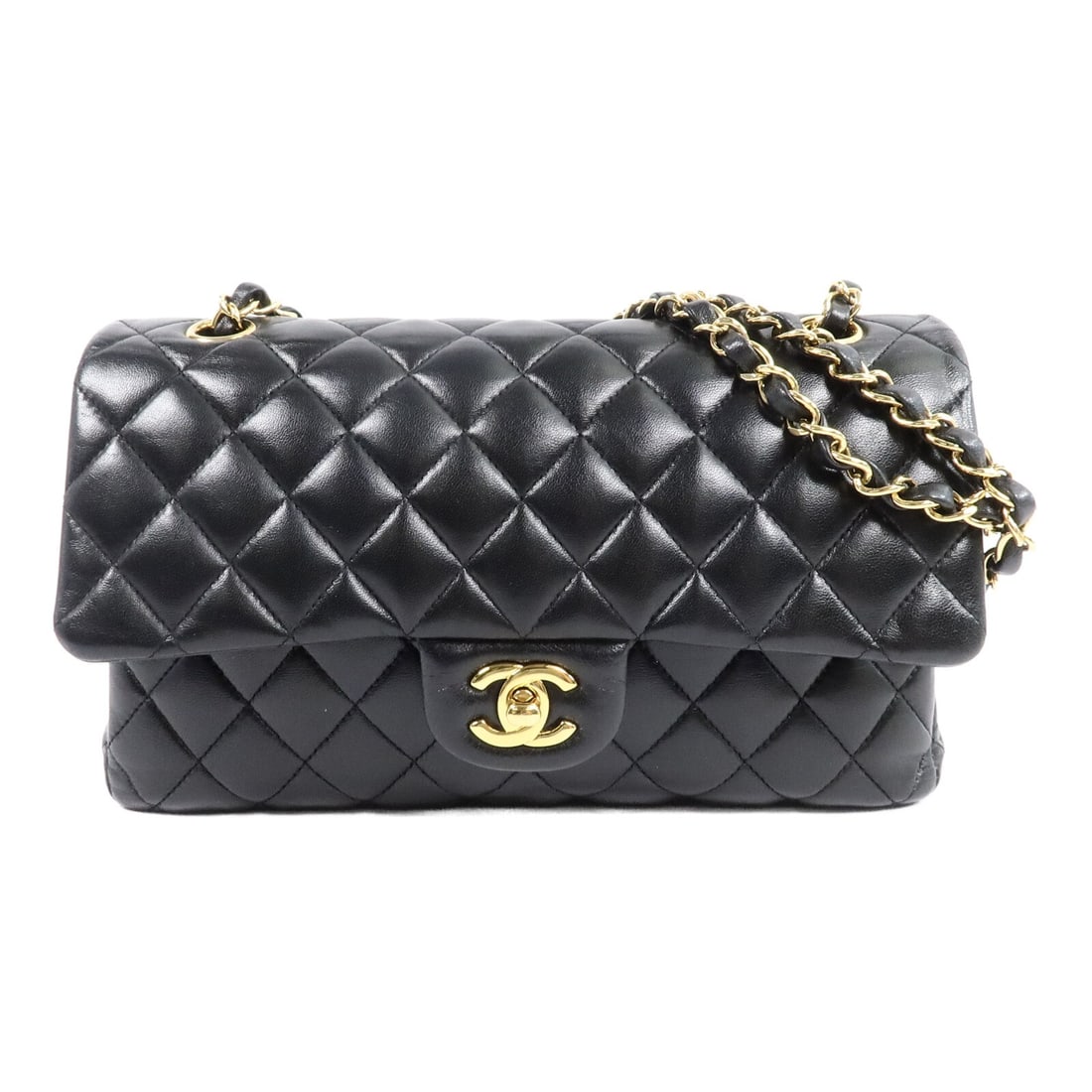 CHANEL A01112 Classic 25 Shoulder Bag Black Lambskin GHW (1 of 16)