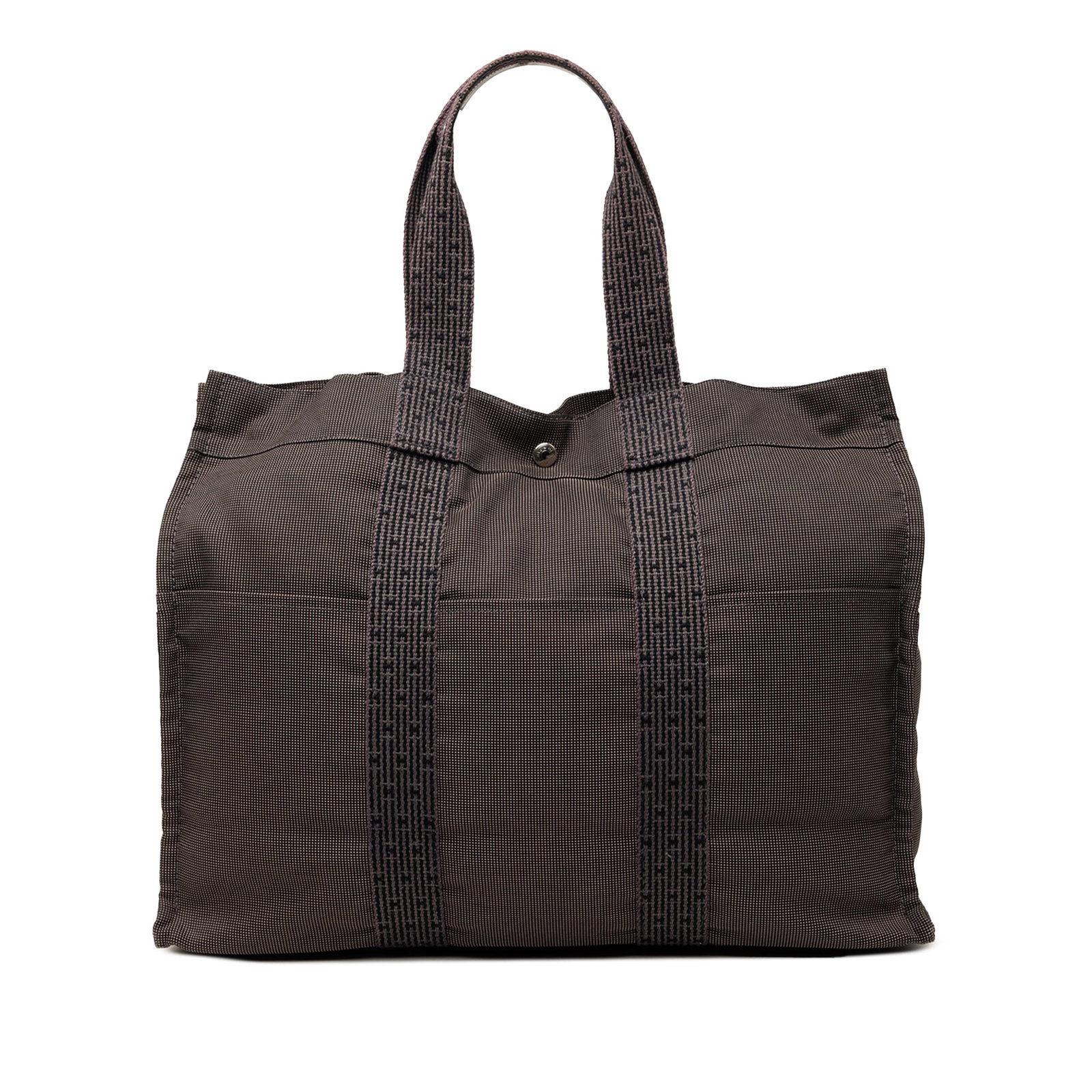 Hermes Herline GM Brown Canvas Tote Bag (1 of 9)