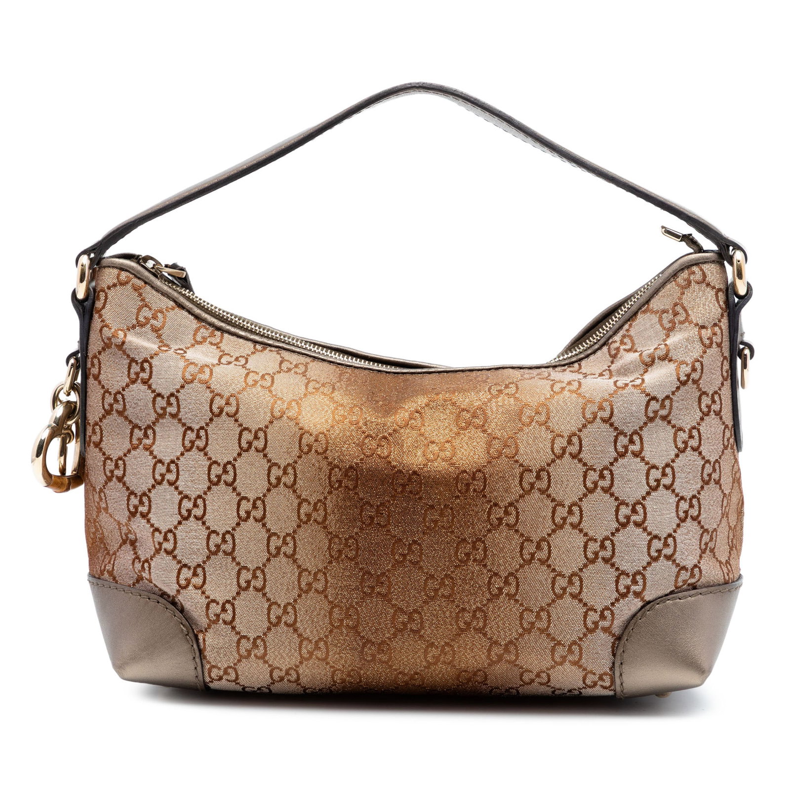 Gucci metallic canvas heart bit charm handbag (1 of 6)