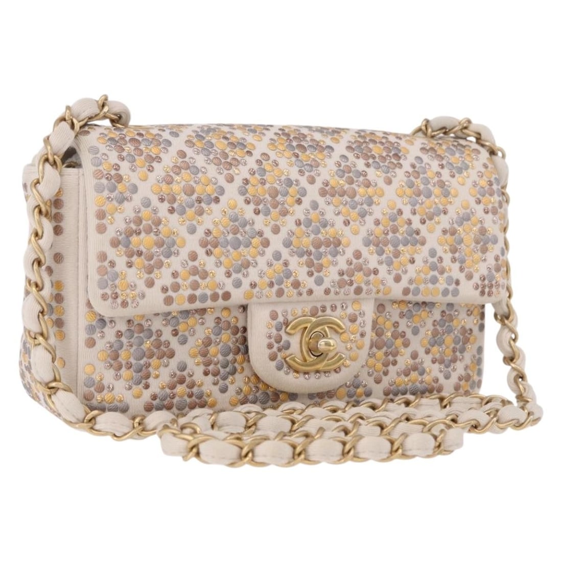 CHANEL Mini Matelasse 20 Leather Shoulder Bag Ivory Gold CC (1 of 18)
