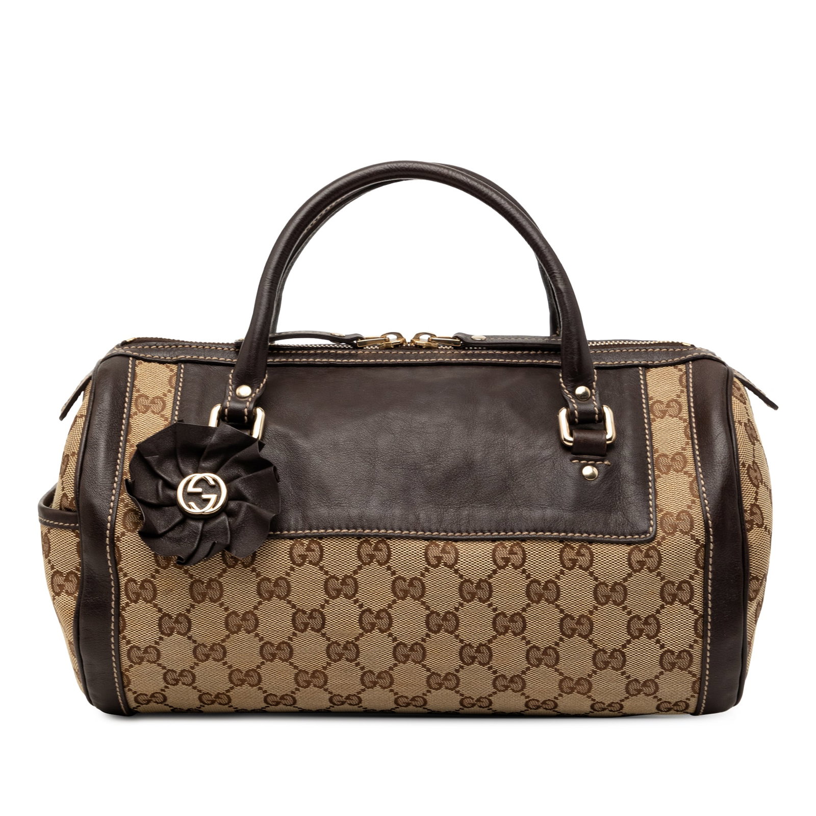 GG Canvas Trophy Boston Bag with Leather Trim by Gucci (1 of 7)