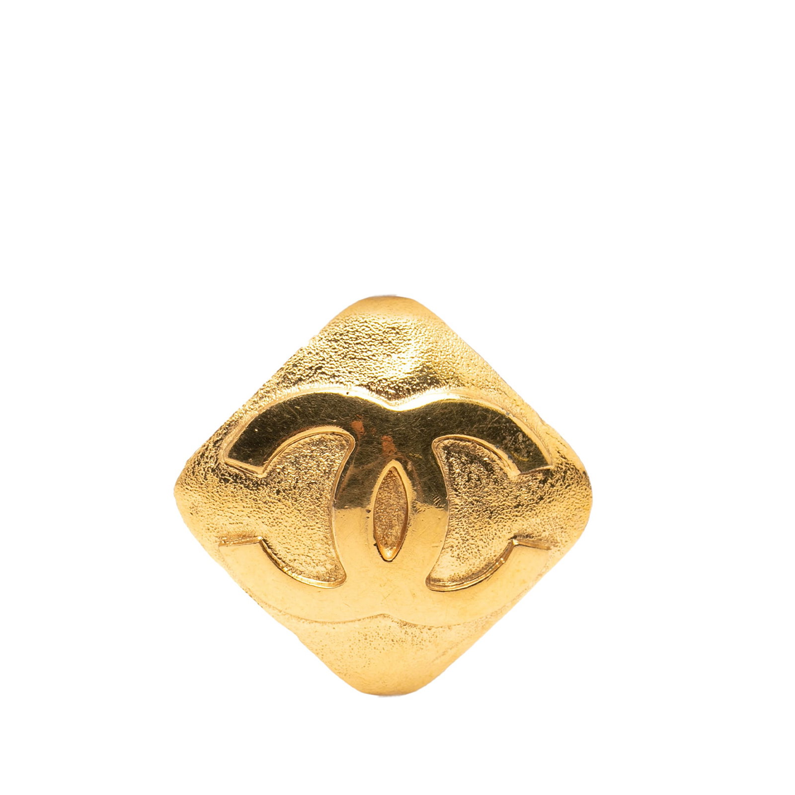 Chanel CC Gold Plated Brooch Diamond Accent (1 of 3)